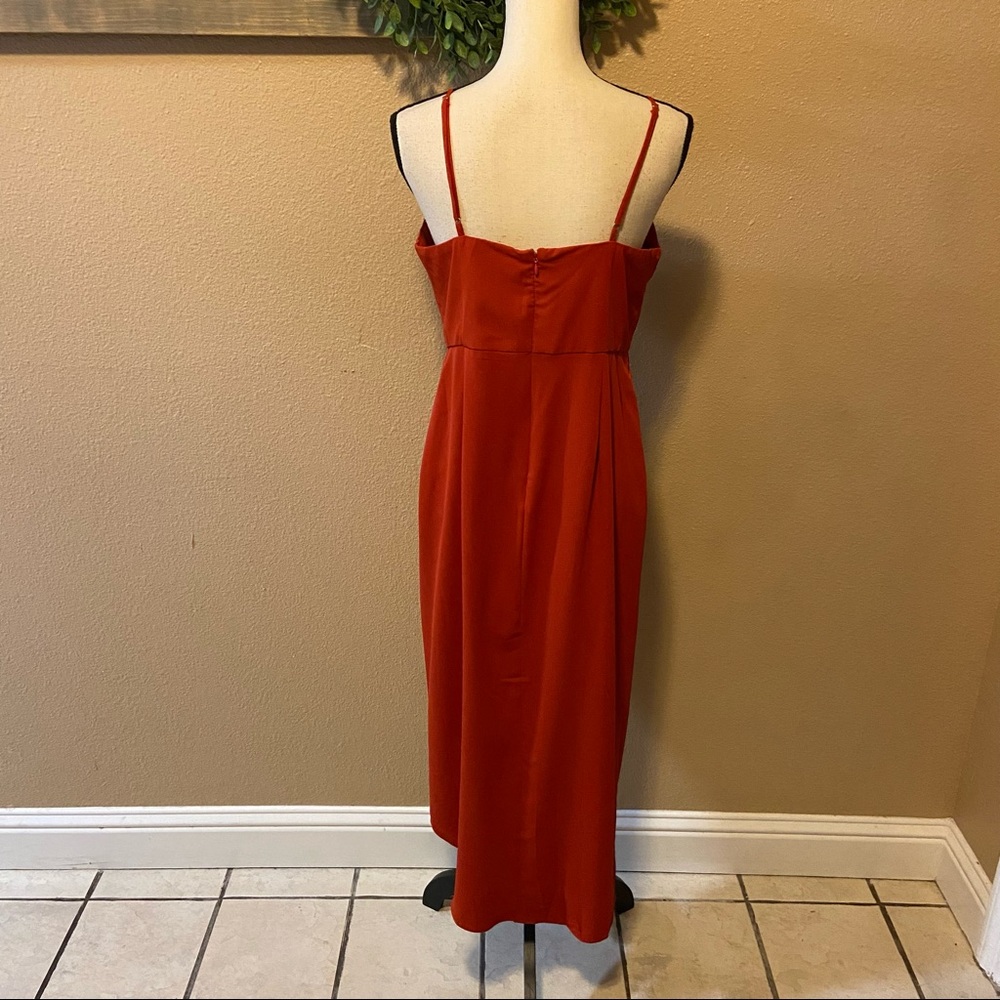 NWOT Lulus Reinette Rust Red Midi Dress - Picture 10 of 15